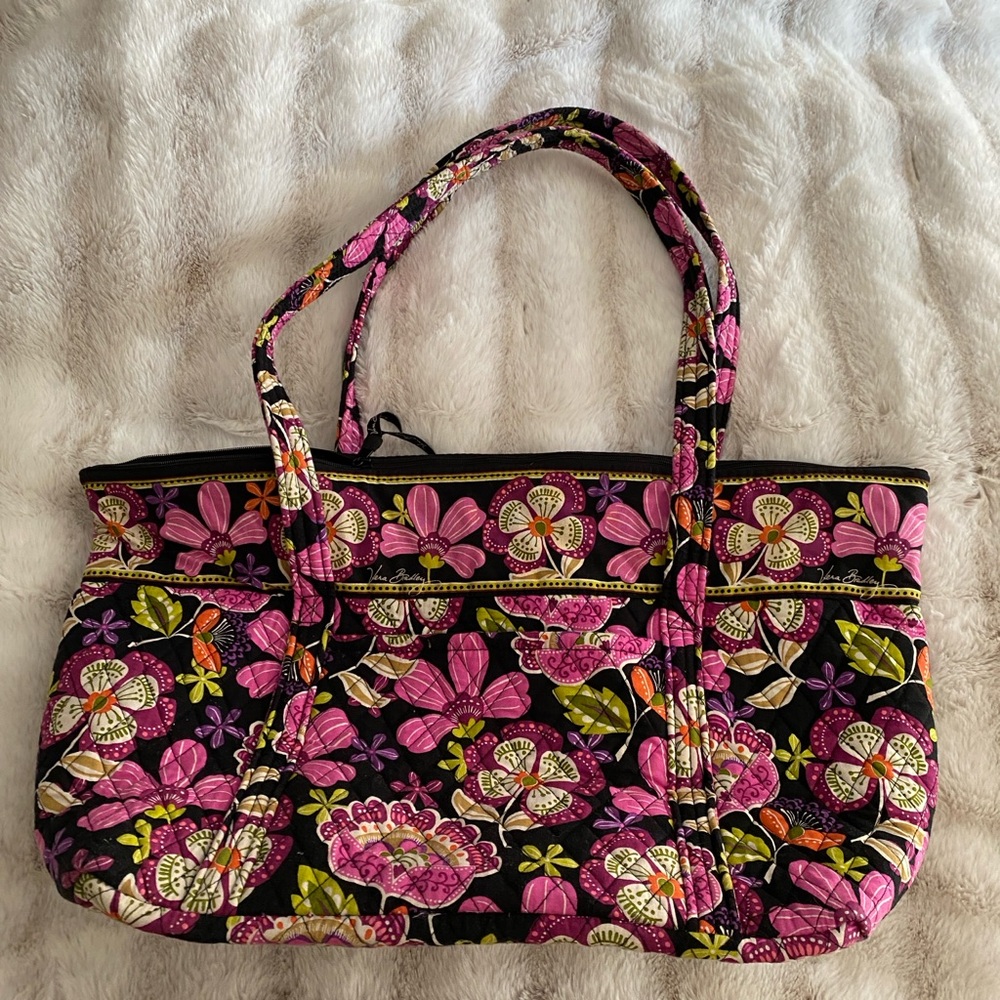 Vera Bradley Pink and Black Floral Tote